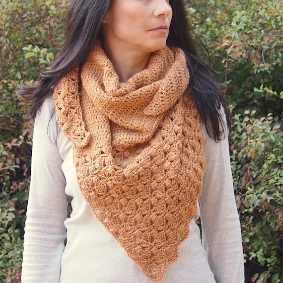 Crochet Pattern Falling Blossoms Shawl Woman Asymmetrical | Etsy
