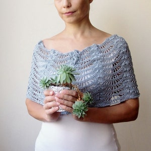 Crochet pattern scarf lacy caplet shrug shawl bride wedding circle scarf  infinity loop neckwarmer ripples waves Instant download