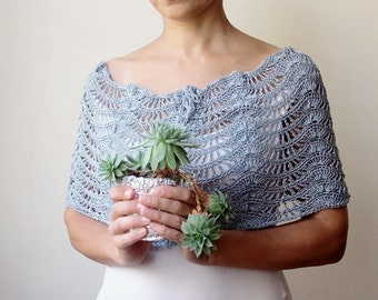 Crochet pattern scarf lacy caplet shrug shawl bride wedding circle scarf  infinity loop neckwarmer ripples waves Instant download