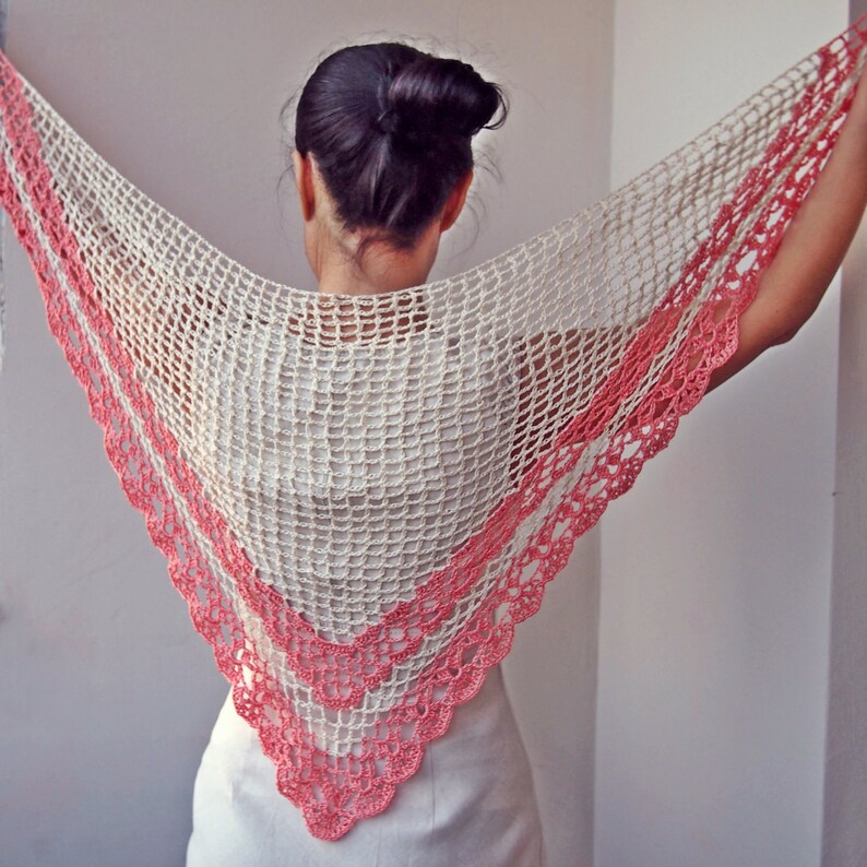 Crochet pattern shawl, women triangle shawl, crochet lace shawl, woman shawl, crochet wrap, DIY, PDF pattern image 3