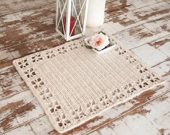 Crochet Placemat Pattern PDF – Quick No-Sew Table Runner, Modern Cottagecore Farmhouse Decor, Easy Market Prep Dining Mat