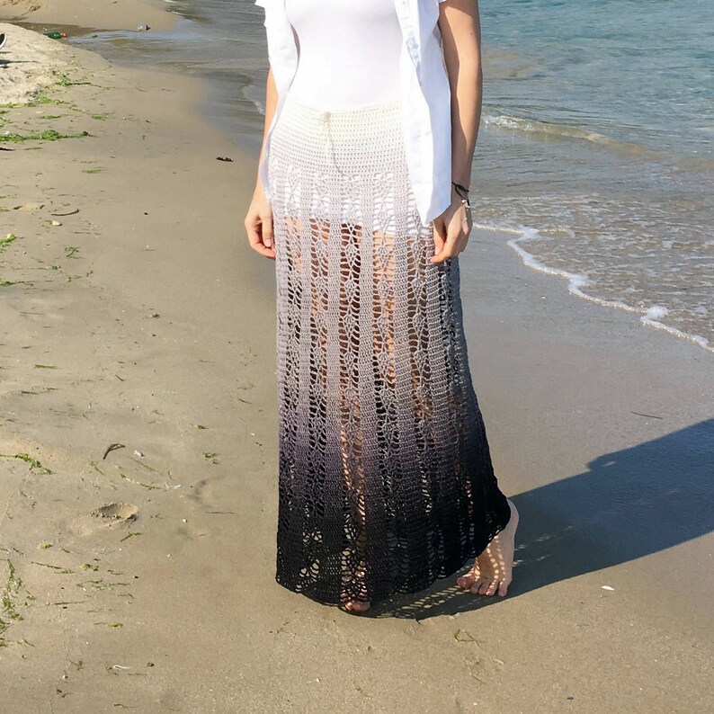 Crochet Pattern Mermaid Skirt pineapple Stripes Women Maxi Etsy