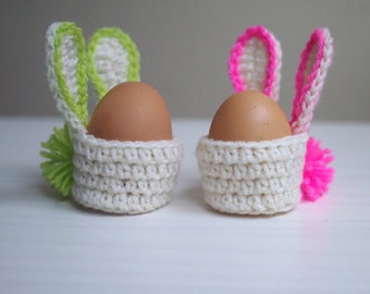 Crochet PATTERN, Easter bunny egg cozy basket, kids, home decor, decoration,  DIY photo tutorial ,  Instant download