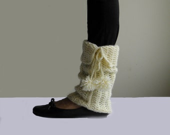 Crochet Pattern women leg warmers, pom pom boot cuffs, boot socks, rain boots socks PDF crochet pattern, Instant download