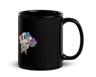 黒の光沢のあるマグカップ