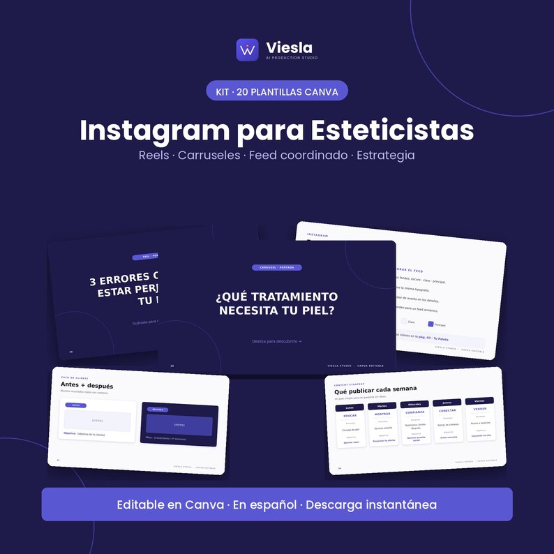 Instagram para Esteticistas · 20 plantillas