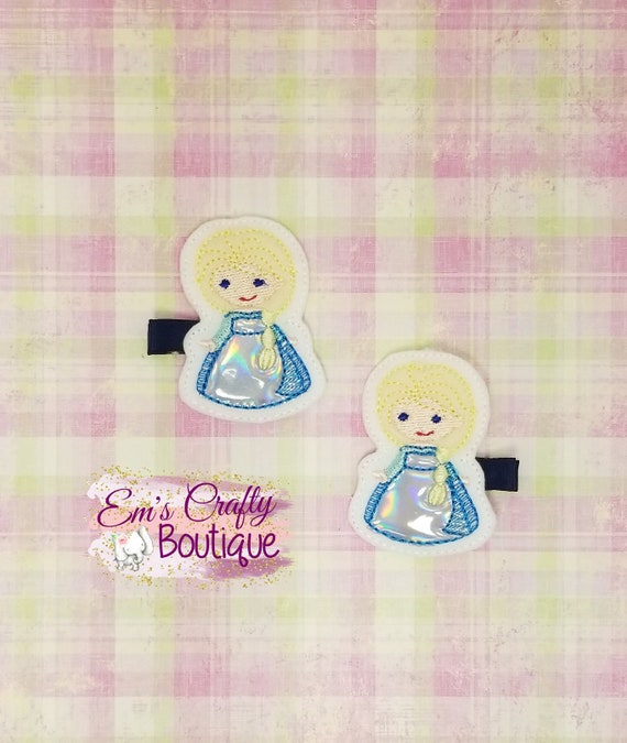 Ice Queen Princess Feltie Clip Set Kids Hair Clips Hair Etsy