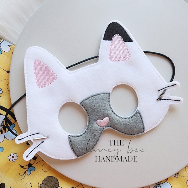 Panda Kitty Dress Up Mask, Child Size, Dress Up, Quiet Play, Costume, Felt Mask, Mask, Felt