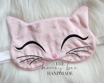 Pink Kitty Cat Sleep Mask, Nap mask, Sleep, Mask, Super Soft, Night Mask