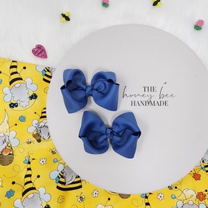 3in Smokey Blue Piggy Set, Piggy Bows, Pigtail Bows, Girls Hair Bow
