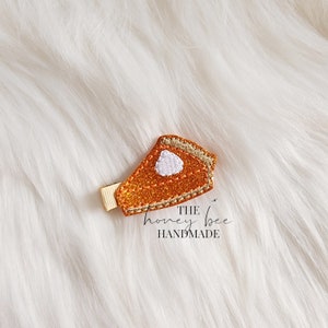 Glitter Pumpkin Pie Feltie Hair Clip, Felt Clip, Hair Accessories, Accessories, Toddler Hair Clip, Girls Hair clip, feltie