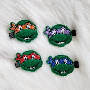 Turtle Hero Feltie Hair Clip, Felt Clip, Hair Accessories, Accessories, Toddler Hair Clip, Girls Hair clip, feltie