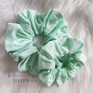 Mint Polka Dot Scrunchie, Scrunchie, Accessories, Hair Tie, Hair Accessories
