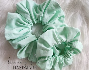 Mint Polka Dot Scrunchie, Scrunchie, Accessories, Hair Tie, Hair Accessories