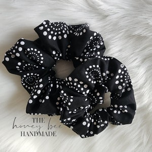 Classy Black Polka Dot Scrunchie - Fun Accessory for Your Hair, Elegant Hair Tie!