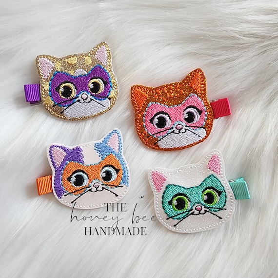 Hero Kitty Feltie Hair Clip, Felt Clip, Hair Accessories, Accessories, Toddler Hair Clip, Girls Hair clip, feltie