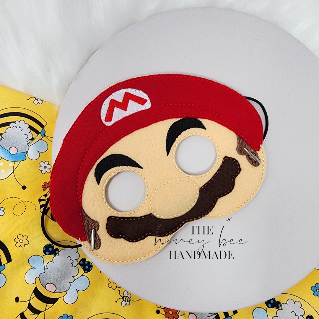 Red Plumber Dress up Mask, Child Size, Dress Up, Quiet Play, Costume