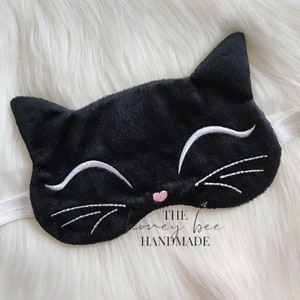 Black Kitty Cat Sleep Mask, Nap mask, Sleep, Mask, Super Soft, Night Mask