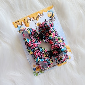 3in Graffiti Hearts Piggy Set, Piggy Bows, Pigtail Bows, Girls Hair Bow