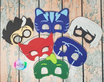 PJ Masks Inspired Mask, Mask and Bracelet Set/Felt Mask/Party Favor Felt Mask/PJ inspired