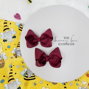 3in Wine Piggy Set, Piggy Bows, Pigtail Bows, Girls Hair Bow