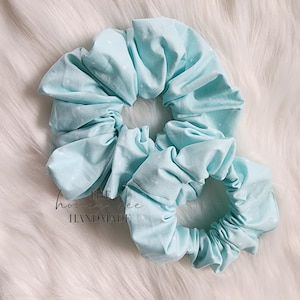 Aqua Polka Dot Scrunchie, Scrunchie, Accessories, Hair Tie, Hair Accessories