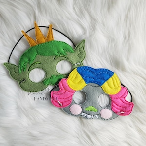 Troll Dress Up Mask, Child Size, Dress Up, Quiet Play, Costume, Felt Mask, Mask, Felt