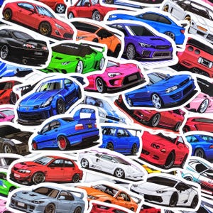 60 willekeurige JDM-autostickers, vinylstickers voor sportwagens, racestickers voor laptop, waterfles, skateboard, cadeau voor autoliefhebbers