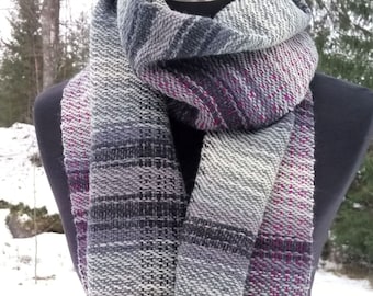 Handwoven Kaamos- scarf / Kaamos- huivi, villaa