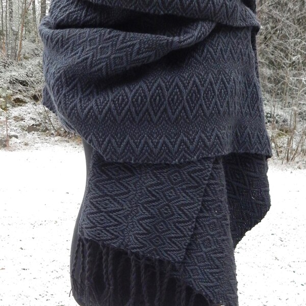 Hand woven "Autumn"- Shawl, scarf, throw, blanket, wool