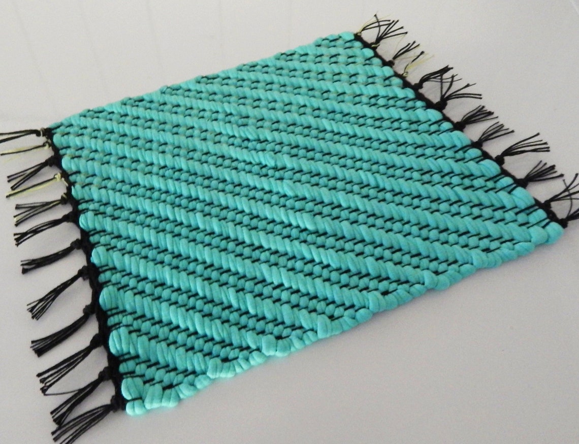 Hand Woven Trivet, Rag Rug Placemat, Table Runner Etsy