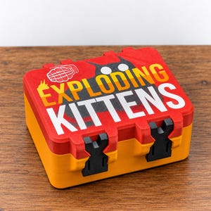 Caja con cierre a presión Exploding Kittens / Caja de almacenamiento para juegos de cartas