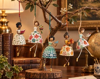 Verspielte Ballerina-Hängefigur, Retro-Damenfigur, 5 verschiedene Ausführungen, dekorative Hängepuppe, Tischdekoration