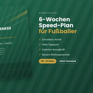 Speed ​​Training Football PDF, 6 Week Speed ​​Training, Sprint Training & Jumping Power Plan for Footballers, Digital Download