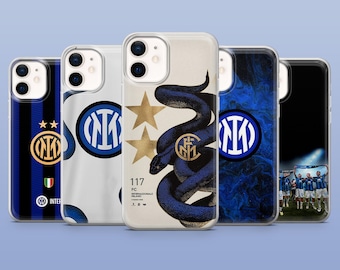 Cover per telefono Inter Milan Calcio per iPhone 17Pro, 16, 15, 14, 13, 12, Samsung S26, S25, S24, S23Fe, A16, A56, Pixel 10, 9Pro