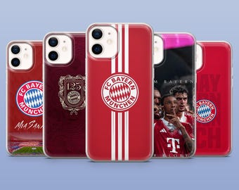 Telefoonhoesje Bayern München voetbalcover voor iPhone 17Pro, 16, 15, 14, 13, 12, Samsung S26, S25, S24, S23Fe, A16, A56, Pixel 10, 9Pro