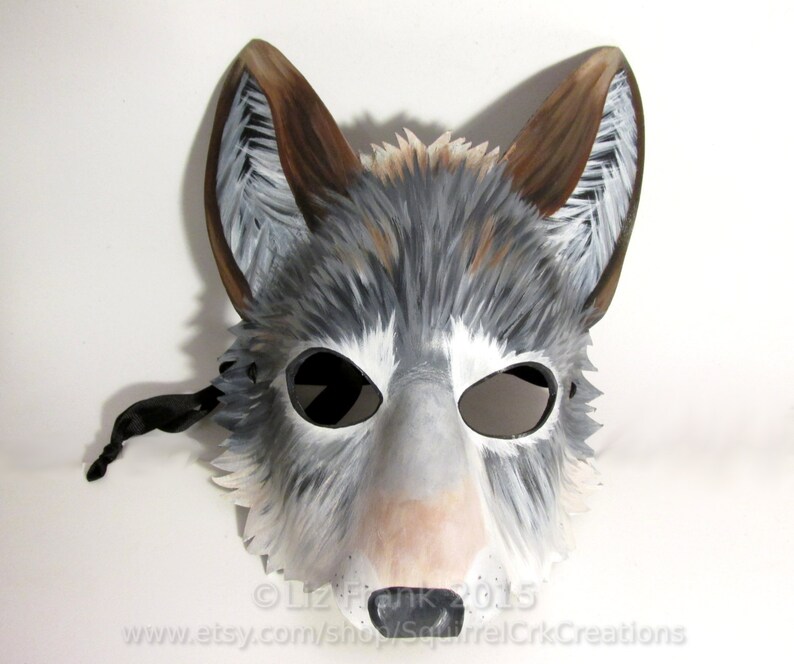 Timber Wolf Cosplay Leather Halloween larp Wolf Costume Fursona LARP Garb Wolf Mask Fantasy Animal Mask Role Play Furry