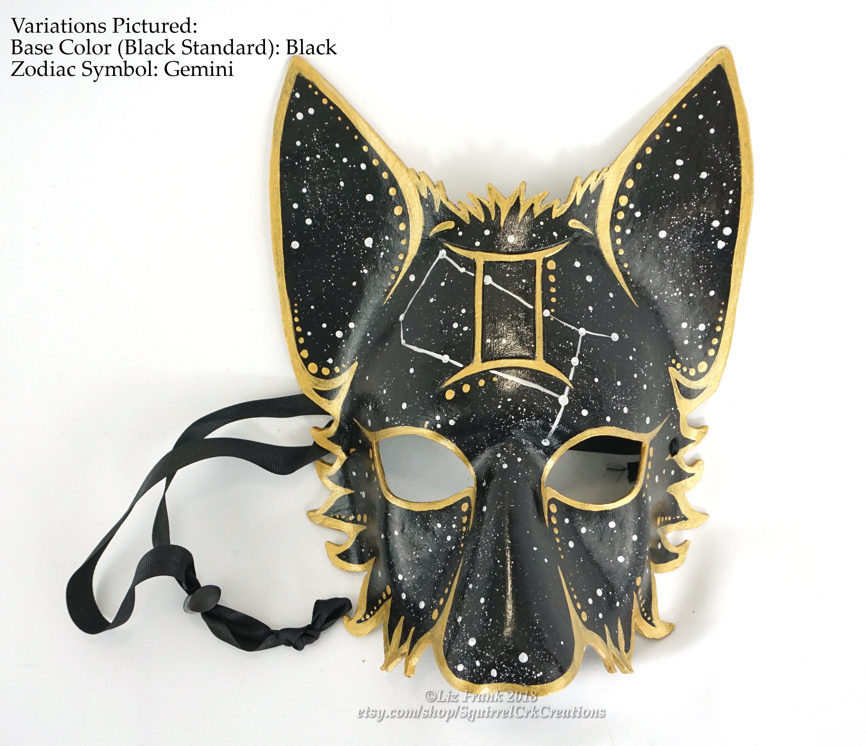 Wolf Mask Zodiac Leather Gemini Mystic Western Zodiac | Etsy