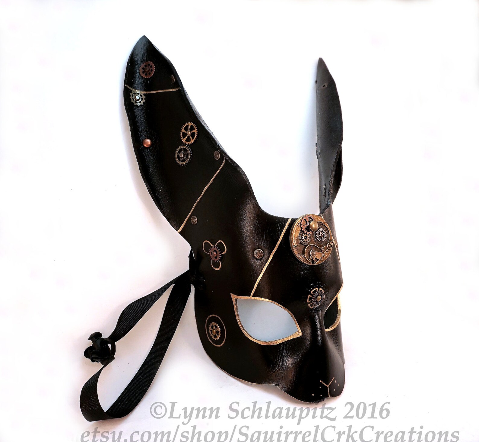 Rabbit Mask Steampunk Rabbit Leather mask Custom colors Etsy