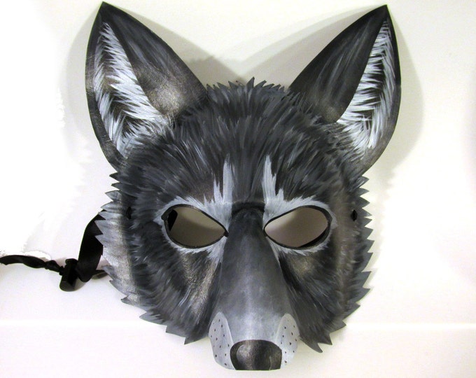 Leather Gray Wolf Mask - Etsy