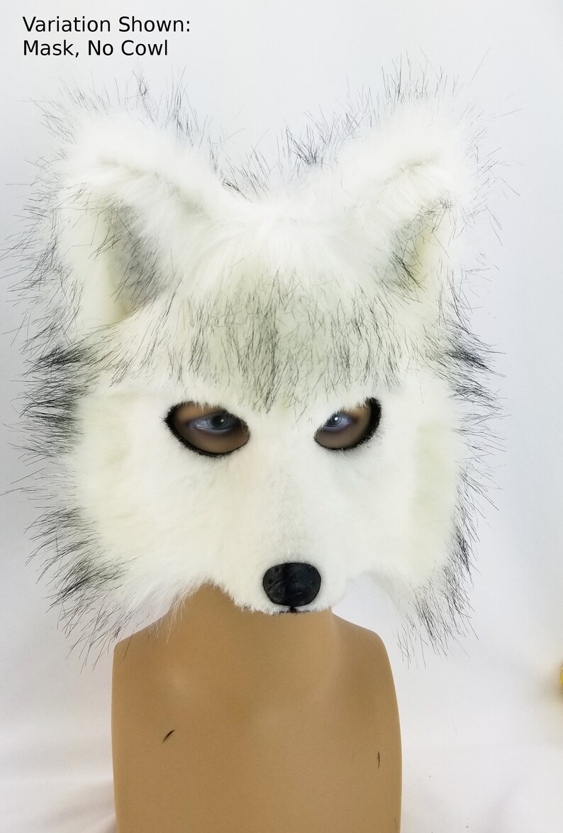 Leather Fox Mask Faux Fur Arctic fox White fox Fursuit | Etsy