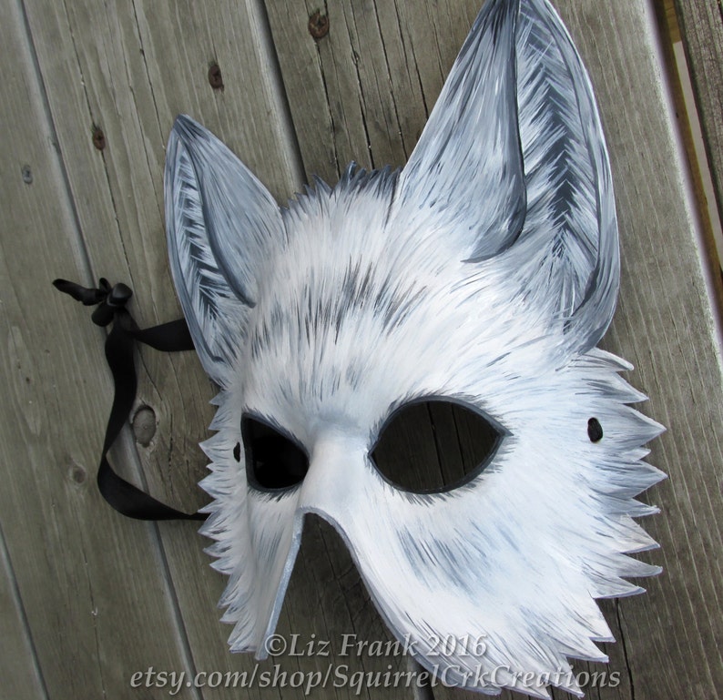 Wolf Mask Animal Mask Half Face White wolf Leather Mask | Etsy