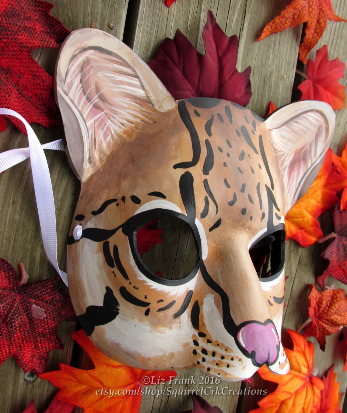 Ocelot Mask animal mask cat mask leather cat costume lion | Etsy