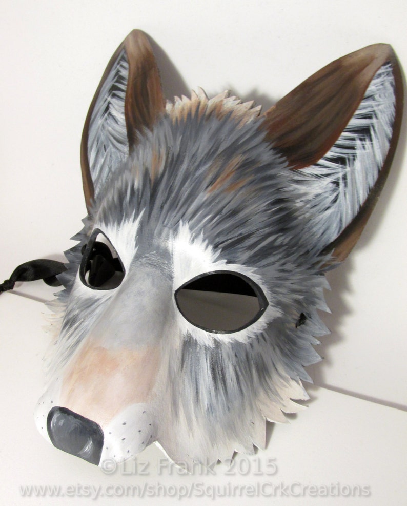 Timber Wolf Cosplay Leather Halloween larp Wolf Costume Fursona LARP Garb Wolf Mask Fantasy Animal Mask Role Play Furry