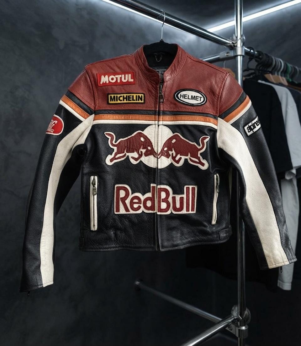 Red bull racing leather jacket - Etsy 日本