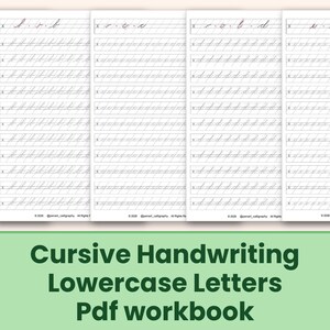 Oefenbladen voor schrijfletters, kleine letters, printbare schrijfwerkbladen, PDF-download