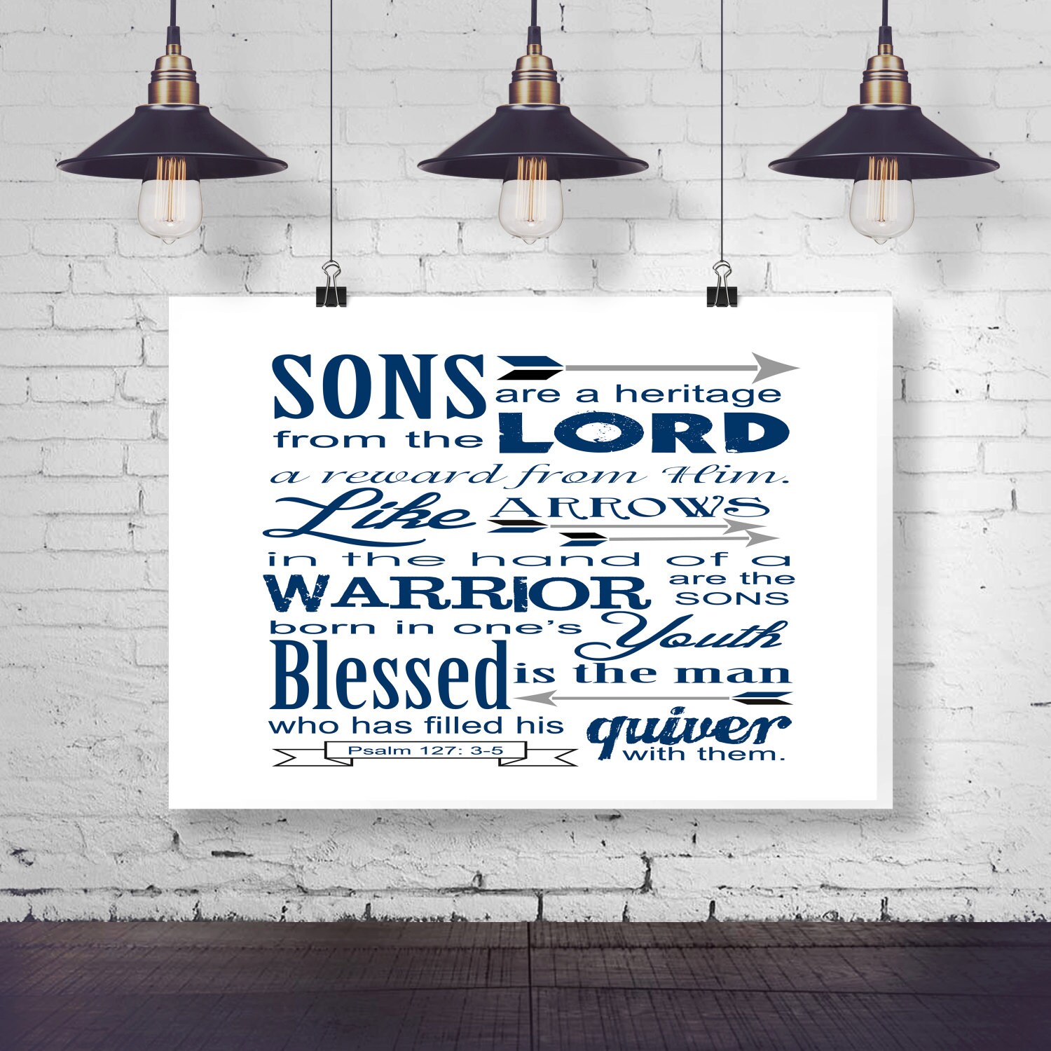 Printable Bible Verse Scripture Art Psalm 127:3-5 Sons Are - Etsy Norway