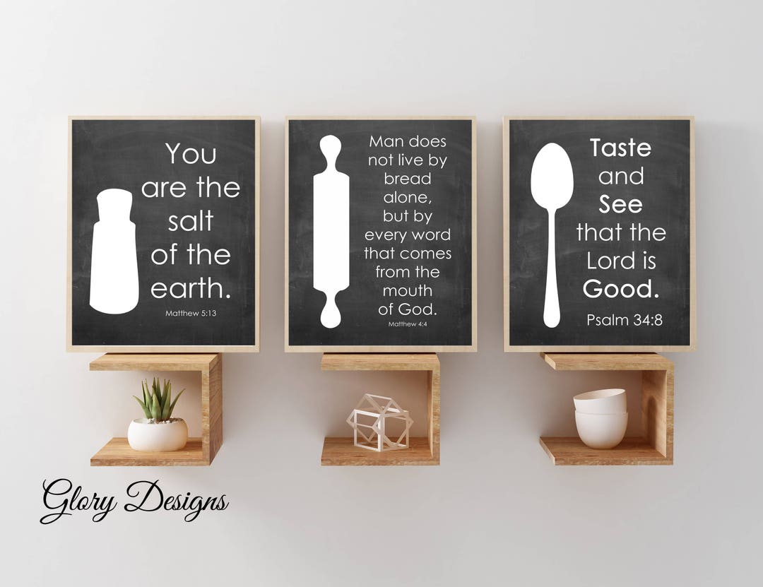 Printable Set of 3 Chalkboard Bible Verse Printable - Etsy