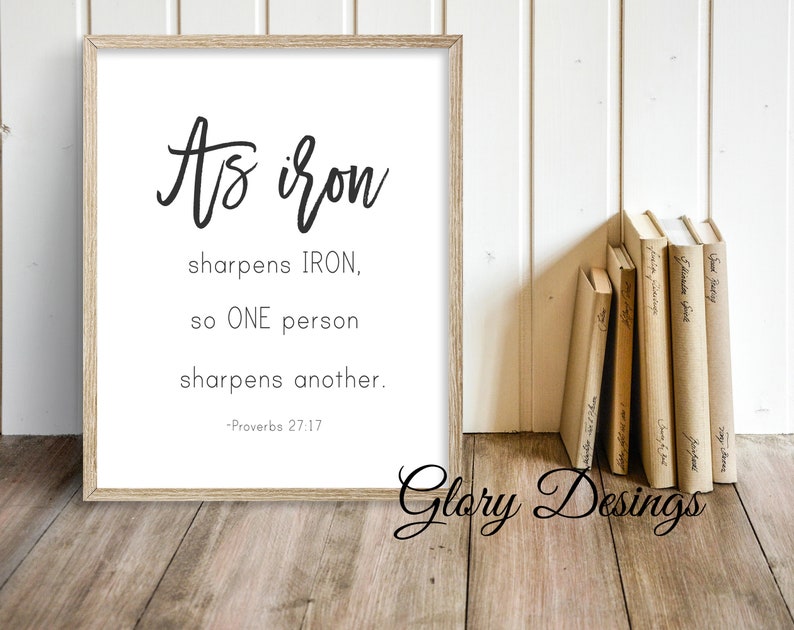 Printable Bible Verse Art as Iron Sharpens Iron Decor Etsy Israel