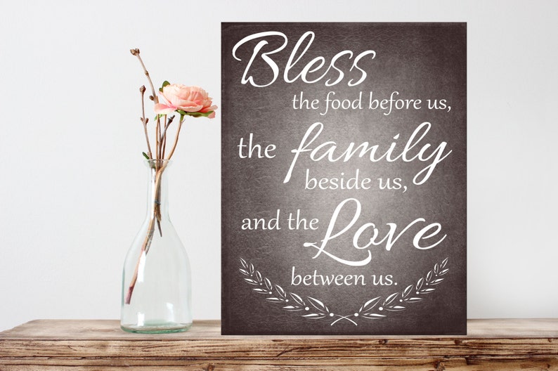 Printable, Family prayer printable, Kitchen Printable, Bless the food before us quote, Bless the food before us printable 